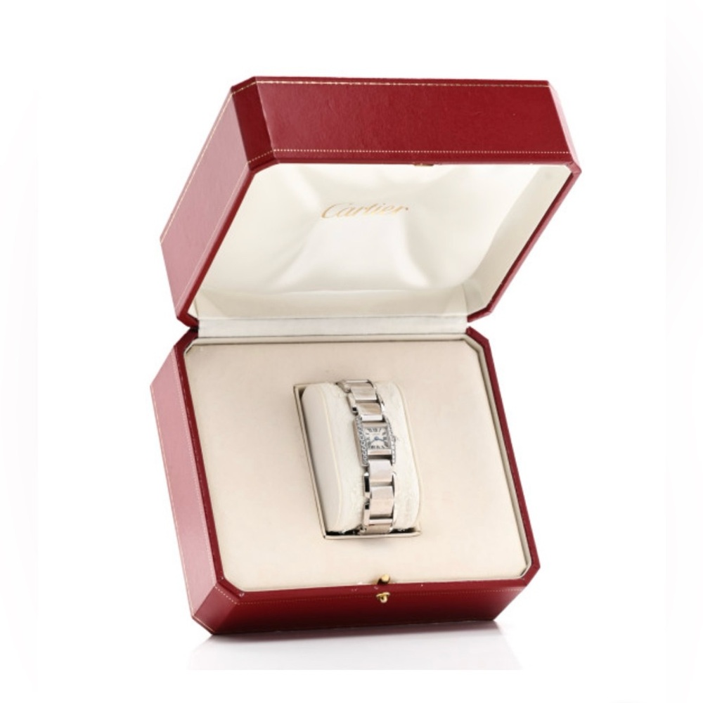 Authentic Cartier limited edition Tankissme white gold diamond.